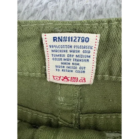 True Religion Womens Green Denim Mini Skirt Size 26 Rare Sample Design NWT - Picture 3 of 12